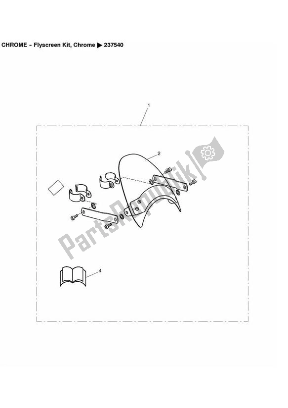 All parts for the Flyscreen Kit >237540, Chrome of the Triumph America Carburettor 790 2002 - 2007
